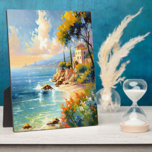 Sonnenlicht mediterrane Küste Impressionistische K Fotoplatte