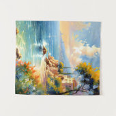 Sonnenlicht mediterrane Küste Impressionistische K Wandteppich (Vorderseite (Horizontal))