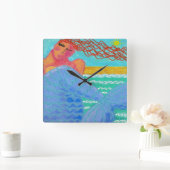 Sonnenlicht Mermaid Abstrakt Art Square Uhr (Zuhause)