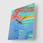 Sonnenlicht Mermaid Abstrakt Art Square Uhr (Winkel)
