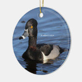 Sonnenlicht Profil einer Ringneckenente Silbernes Ornament (Links)