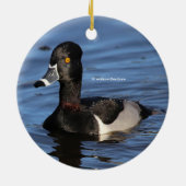 Sonnenlicht Profil einer Ringneckenente Silbernes Ornament (Hinten)