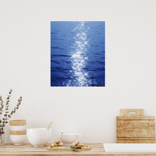 Sonnenlicht Reflexion auf geripptem Wasser, voller Poster (Küche)
