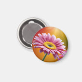 Sonnenlicht Rosa Blütenblume Magnet (Vorderseite/Rückseite)