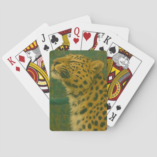 Sonnenlicht - Ruhender Leopard im Waldlicht Spielkarten (Rückseite)