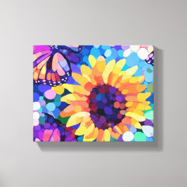 Sonnenlicht & Schmetterlinge Sonnenblumen Leinwand