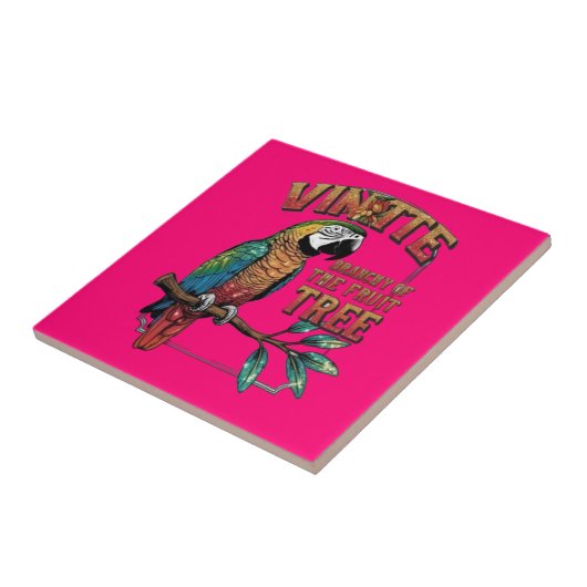 Sonnenlicht Schönheit: Papagei in einem tropischen Fliese (Seite)