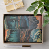 Sonnenlicht Set als der Mond steigt über Berge Seidenpapier (Geschenk)