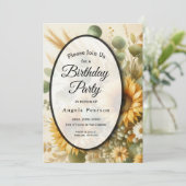 Sonnenlicht Sommersonnenblumen blühen Einladung (Stehend Vorderseite)