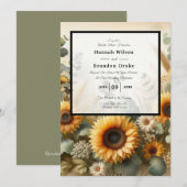 Sonnenlicht Sommersonnenblumen blühen Einladung (Vorne/Hinten)