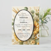 Sonnenlicht Sommersonnenblumen blühen Einladung (Stehend Vorderseite)