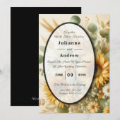 Sonnenlicht Sommersonnenblumen blühen Einladung (Vorne/Hinten)