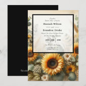 Sonnenlicht Sommersonnenblumen blühen Einladung (Vorne/Hinten)