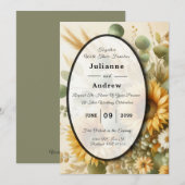 Sonnenlicht Sommersonnenblumen blühen Einladung (Vorne/Hinten)