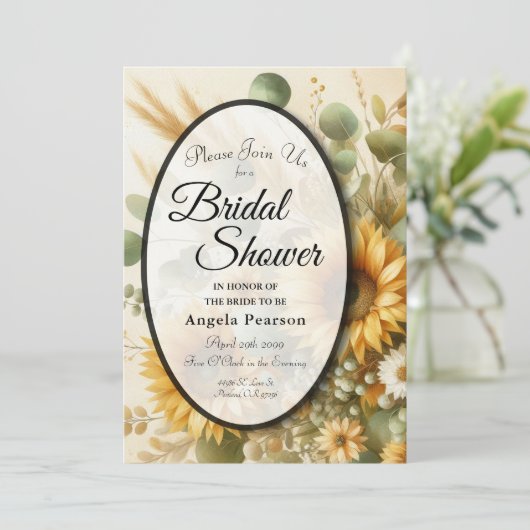 Sonnenlicht Sommersonnenblumen blühen Einladung (Stehend Vorderseite)