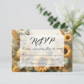 Sonnenlicht Sommersonnenblumen blühen RSVP Karte (Stehend Vorderseite)