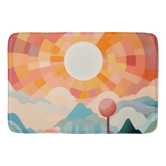 Sonnenlicht strahlt Abstrakte Landschaft Badematte (Vorderseite)