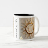"Sonnenlicht-Symbol" Zweifarbige Tasse (VorderseiteRechts)