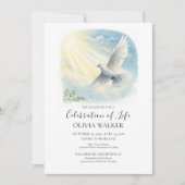 Sonnenlicht Taube Beerdigung Einladung (Vorderseite)