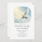 Sonnenlicht Taube Beerdigung Einladung (Vorne/Hinten)