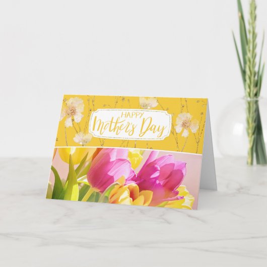 Sonnenlicht Tulips Muttertag Dankeskarte (Vorderseite)