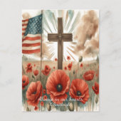 Sonnenlicht über gefallenem Flair Feiertagspostkarte (Vorderseite)