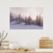 Sonnenlicht und Fichtenwald Poster (Küche)