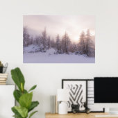 Sonnenlicht und Fichtenwald Poster (Heimbüro)