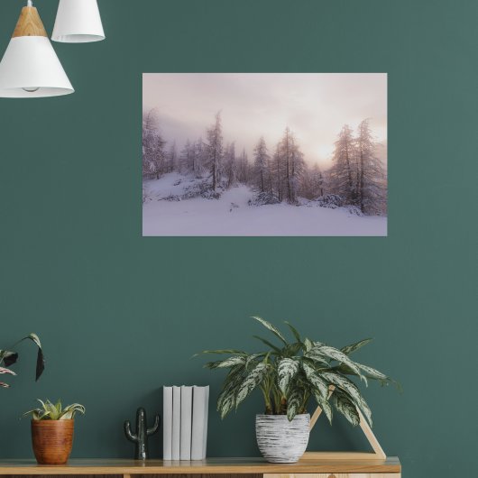 Sonnenlicht und Fichtenwald Poster (Wohnzimmer 1)