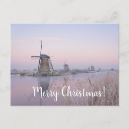 Sonnenlicht und Windmühlen Weihnachtskarte Feiertagspostkarte