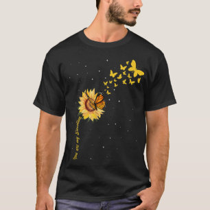 Sonnenlicht Vintage Sonnenblume mit Monarch-Schmet T-Shirt