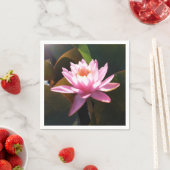 Sonnenlicht Wasserlilie Rosa Blumengarten Serviette (Beispiel)