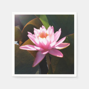 Sonnenlicht Wasserlilie Rosa Blumengarten Serviette