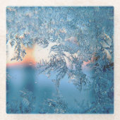 Sonnenlicht Winter Frost auf Glas Glasuntersetzer (Vorderseite)