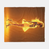 Sonnenlichte Modefrau mit Neonkörper-Glanz Fleecedecke (Vorderseite (Horizontal))