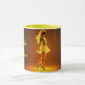 Sonnenlichte Modefrau mit Neonkörper-Glanz Tasse (Zentrum)