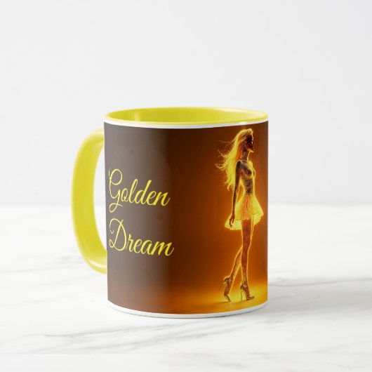 Sonnenlichte Modefrau mit Neonkörper-Glanz Tasse (Vorderseite Links)