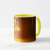 Sonnenlichte Modefrau mit Neonkörper-Glanz Tasse (VorderseiteRechts)