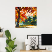 Sonnenlichter Herbst - Natur Illustration Art Poster (Heimbüro)