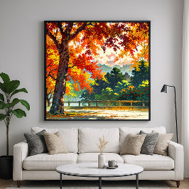 Sonnenlichter Herbst - Natur Illustration Art Poster