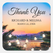 Sonnenlichtern im tropischen Meer - Vielen Dank Quadratischer Aufkleber (Vorderseite)