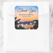 Sonnenlichtern im tropischen Meer - Vielen Dank Quadratischer Aufkleber (Tasche)