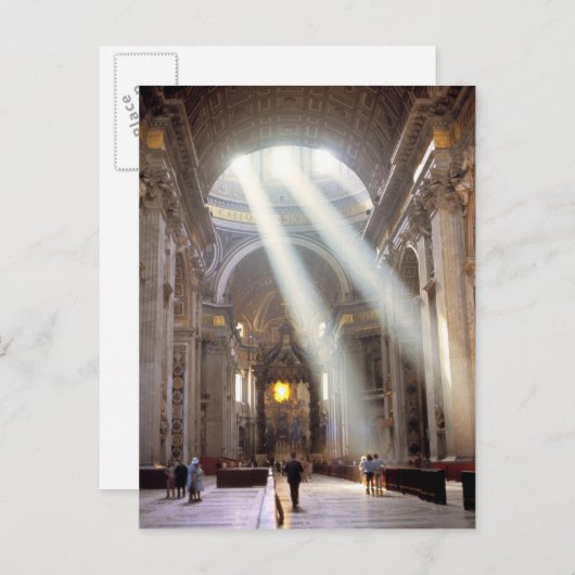 Sonnenlichtschirme strömen durch die Fenster Postkarte (Vorne/Hinten)