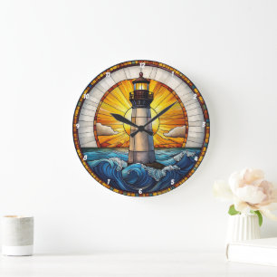 Sonnenlichtthaus Waves Glass Große Wanduhr