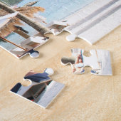 Sonnenliegen am Strand in der Nähe der Pitons in S Puzzle (Seite)