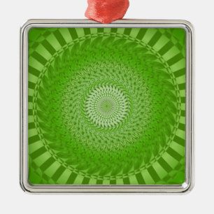 Sonnenmandala grün silbernes ornament