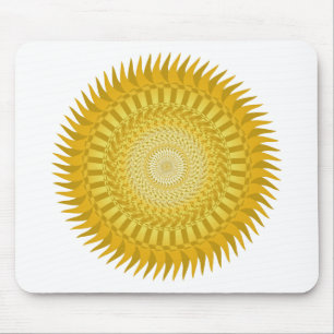 Sonnenmandala in Gelb Mousepad