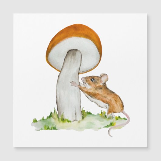 Sonnenmaus mit wildem Pilz Magnetkarte (Vorderseite)