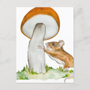 Sonnenmaus mit wildem Pilz Postkarte