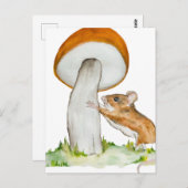 Sonnenmaus mit wildem Pilz Postkarte (Vorne/Hinten)